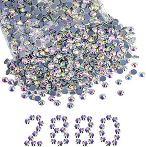 Beadsland Hotfix Rhinestones Bulk, Crystal AB, SS30, 2880pcs