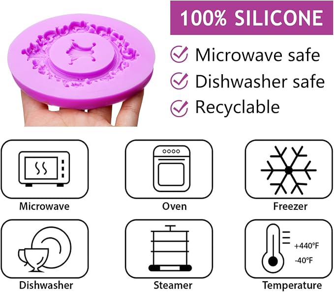 Frame Silicone Mold, 4 Pcs Picture Frame Molds for Chocolate Vintage Baroque Photo Frame Molds for Cake Decorating Cupcake Topper Candy Polymer Clay