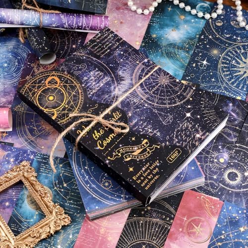 icceemee 160 Sheets of Starry Sky Scrapbook Paper, journaling Scrapbook Supplies Craft Collage Paper Set, Junk Journal Bullet Journal Poster Room Decor for Card Making Decorative Gifts