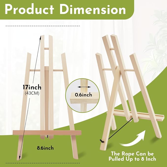 Conda 10 Pack 17 Inch Wooden Tabletop Easel Stand, A-Frame Art Painting Easel for Painting, Display & Art Creation, Canvas Holder for Artists, Students & Hobbyists
