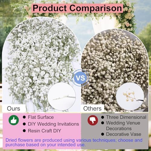 50Pcs White Babys Breath Dried Flowers for Wedding Invitation Accessories