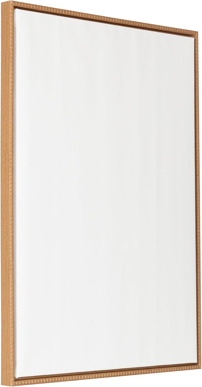 Kate and Laurel Sylvie Blank Framed Canvas Wall Art, 28x38 Natural Beaded, Vintage Modern Empty Canvas for Paint-Your-Own Art, Ready to Paint Premium Canvas Already Framed