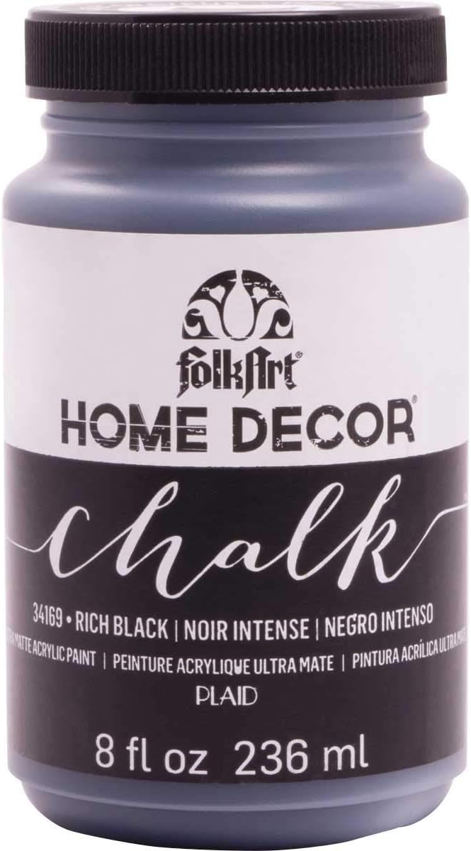 FolkArt 34169 Home Décor Acrylic Chalk Furniture & Craft Paint in Assorted Colors, 8 ounce, Rich Black