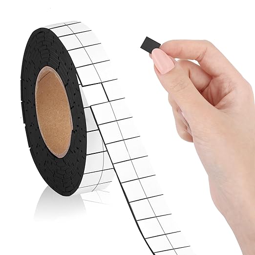 330 PCS Double Sided Foam Tape Pre Cut 1/2 X 2/5 Inch Small Adhesive Foam Squares for Crafts Thin Foam Craft Tape Split for Arts Crafts Sewing Scrapbook DIY Christmas (Tape, Black)