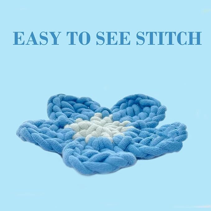 Grey Yarn for Crocheting and Knitting Cotton Crochet Knitting Yarn for Beginners with Easy-to-See Stitches Cotton-Nylon Blend Easy Yarn for Beginners Crochet Kit(3x50g)