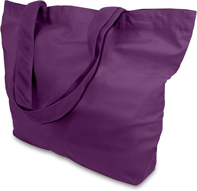 TOPDesign 3-Pack Super Strong Large 12oz Cotton Canvas Tote Bags, Reusable Grocery Shopping Cloth Bags, Fashionable Two-Tone Totes for Crafts, DIY Your Creative Designs