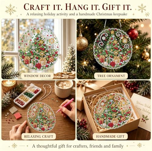 Christmas Pearl Diamond Art Kits for Adult，Hanging Pearl Painting Kit