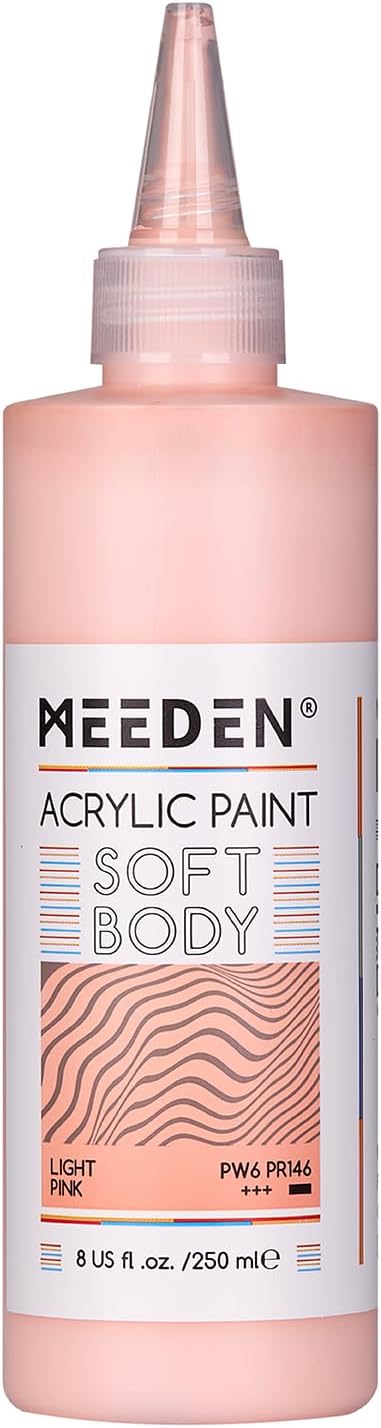MEEDEN Soft Body Acrylic Paint: Light Pink Matte Finish 250ml/8.45oz