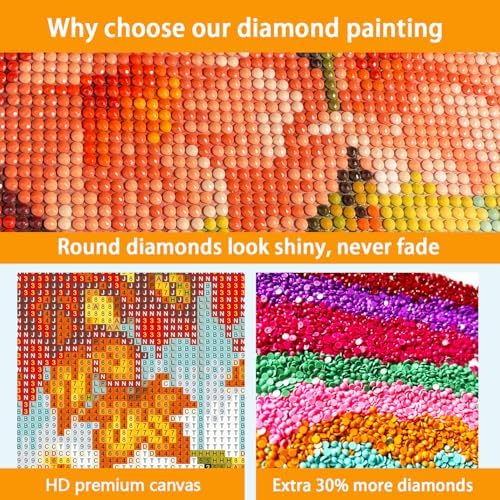 USZDL Peony Flowers Diamond Art Kits for Adults,DIY Round Full Drill 5D Diamond Painting Kits for Beginners,Pink Floral Diamond Dots Paintings Picture Gem Art Kits for Adults,Home Wall Decor 12X16 in
