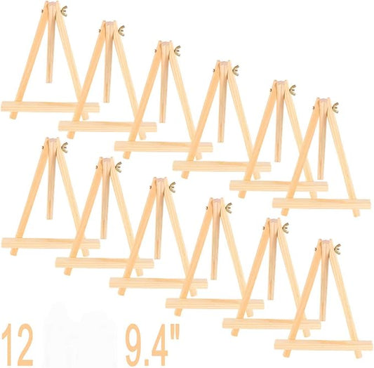 ANDES 9in Wood Tabletop Painting Easels12 Pack, Arts & Crafts Display Stand