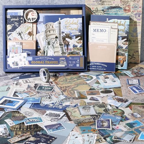 miikoul Vintage Scrapbooking Supplies Kit for Teen Girl Kid Women Diy Gift