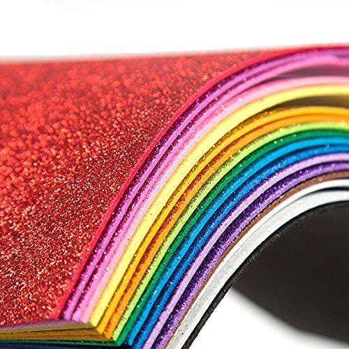 Glitter Paper for Graduation Cap, Sparkly Foam Sheets Father's Day Decor, Adhesive Foam Sheets A4 Cardstock Construction Sticky Paper for DIY Crafts Scrapbook (10Sheets Multicolor)