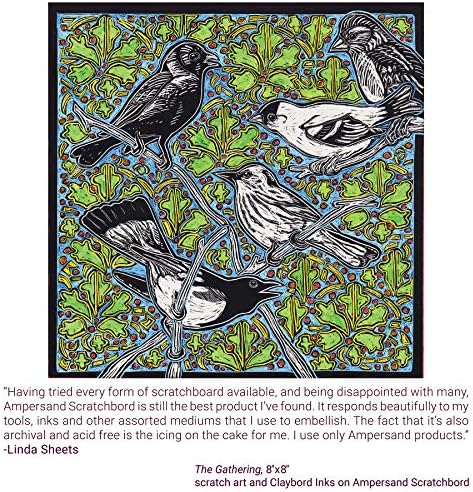 Ampersand Museum Series Scratchbord, 1/8 Inch Depth, 5X5 Inch, Pack of 3 (CBB055)