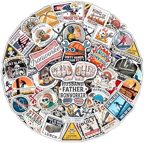 100Pcs Funny Ironworker Stickers for Hardhat, for Water Bottle - Ironworker Gifts & Party Decorations - Gift for Women & Men