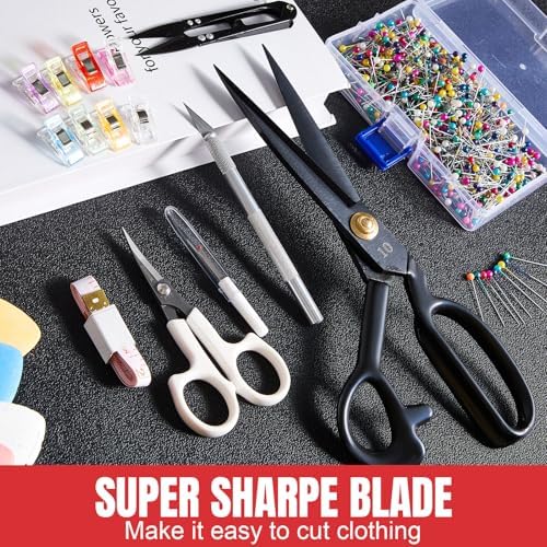 Lasnten 10'' Fabric Scissors Heavy Duty Sewing Scissors for Fabric Cutting