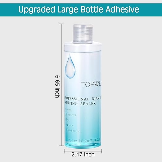 Topwey 250ML Diamond Painting Glue Shine Effect (8.8 Fl Oz) | Also Applicable to Jigsaw Puzzles , Diamond Art Coasters