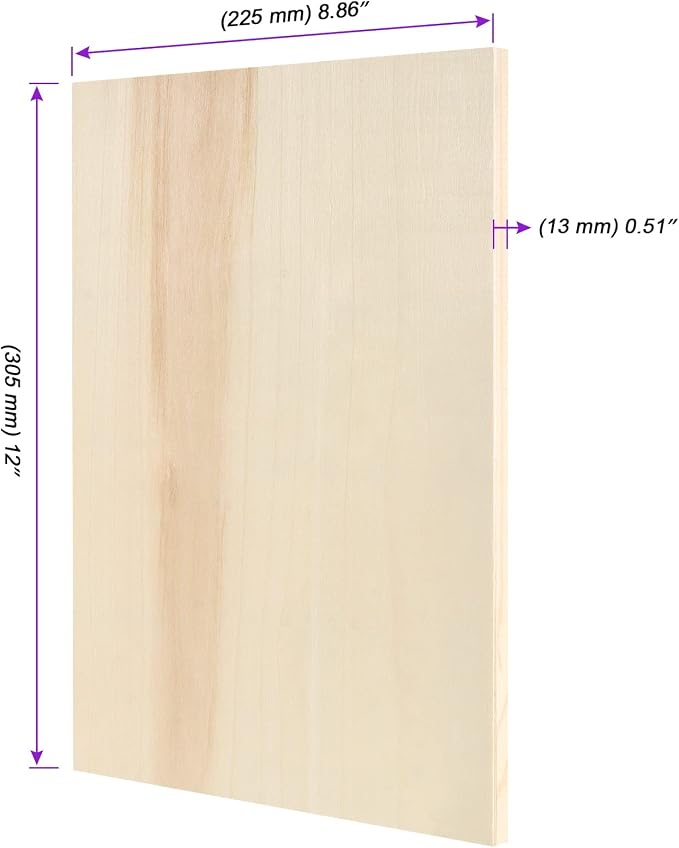 JOIKIT 10 Pack 9 x 12 Inch Wood Canvas Panels, Wooden Canvas Board Unfinished Wood Cradled Painting Panel Boards, Artist Wooden Canvases for Burning, Pouring, String Art, Crafts