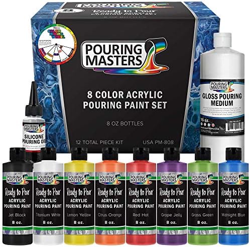 Pouring Masters 8 Color Ready-to-Pour Acrylic Pouring Paint Set