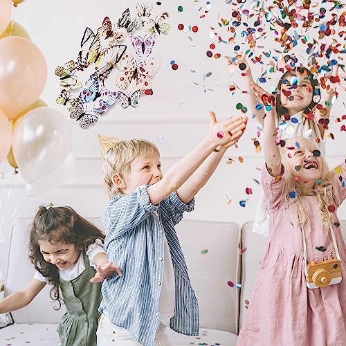 OPSEAM 3D Butterfly Wall Decor Butterfly Decorations Stickers with Magnets | 24 PCS White,12 Styles Double Layer Butterfly for Classroom Decoration,Locker Refrigerator, Reusable,Waterproof