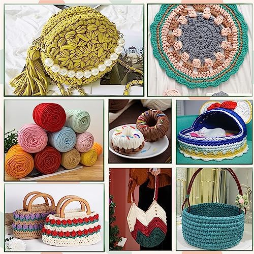 2 PCS 800g T-Shirt Elastic Fabric Crochet Cloth Yarn for DIY Knitting, 260 Yards Spaghetti Thick Knitting Yarn for Hand DIY Bag Basket Cushion Crocheting Projects,Home Decor (Dark Grey)