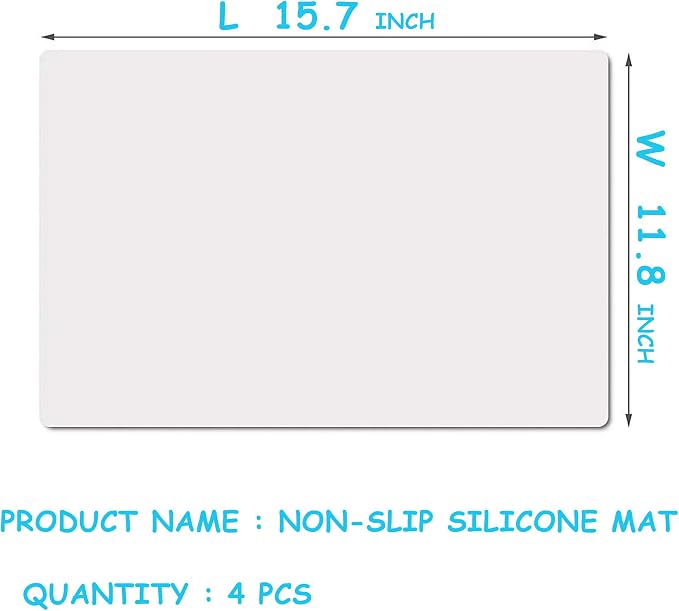 Small Clear Silicone Crafts Mats: Non-Slip Heat Resistant 11.8"W x 15.75"L