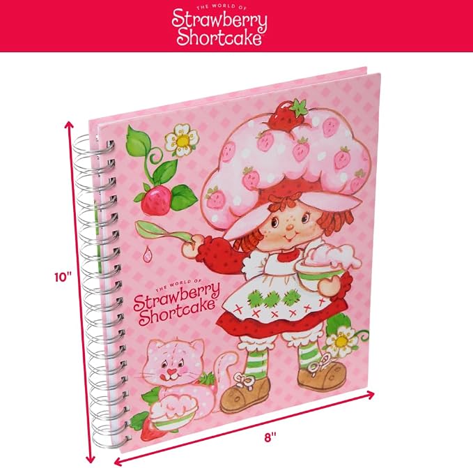 Strawberry Shortcake Sketchbook for Kids with Washable Markers, 86 Blank Pages Spiral Bound, Pink