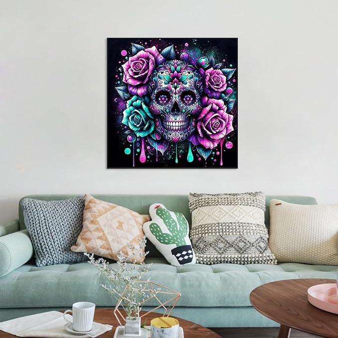 Benjenes Sugar Skull Diamond Art Kits for Adults, Diamond Painting Kits