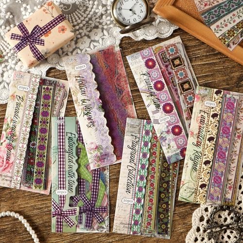 Woven Whispers Sticker Series Scrapbooking Supplies for Junk Journal, 120 Sheets PET Stickers - Vintage Journaling Stickers