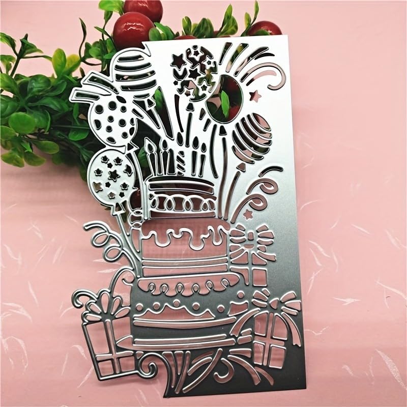 Lapoo Words Cutting Die for Scrapbooking - Durable, Cut Stencils for DIY Scrapbook Photo Album Decorative Paper Card, Card Making Supplies Party Wedding Decorations (Cake 5.9 x 3.9 in)