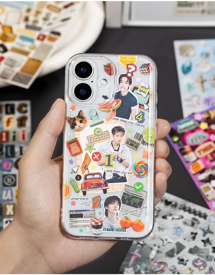 Japanese Retro Sticker Book, 800 Cartoon Stickers Book with Art Coated Paper Creative Activity Stickers for Adults, DIY Scrapbooking Phone Cases Laptops Party Gifts (Poem Drops)
