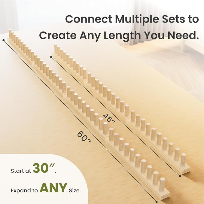 GIFMFTHK Lightweight Solid Wood Chunky Knitting Loom Kit -30" Modular Frame