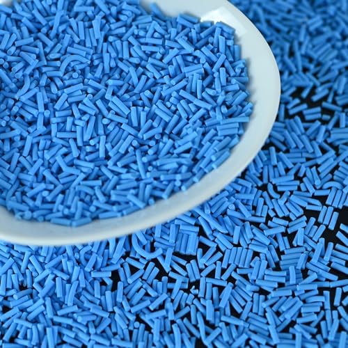 LIKETURE Fake Sprinkles 110g Non-edible Polymer Clay Sprinkles Faux Sprinkle Plastic Sprinkles for Craft Sprinkles Decoration for Resin Filler Slime Add ins Slime Mixed in Shaker Card (Blue)