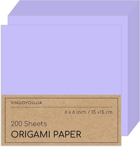 Origami Paper Double Sided Color 200 Sheets,6x6 inch Purple,Origami Paper Kit for Kids,Colored Paper Kit Gifts for Beginners