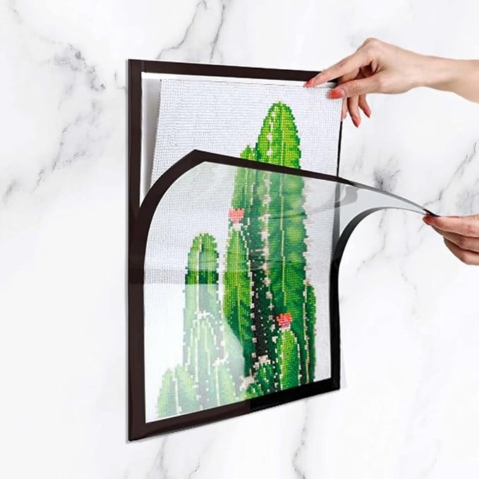 12x16 inch Diamond Art Frame for 30 x 40cm Diamond Painting, Horizontal and Vertical Formats for Wall Hanging, 10 x 14 Wall Gallery Poster Photo Frame with Durable Shatter Resistant- 4 Pack (Black)