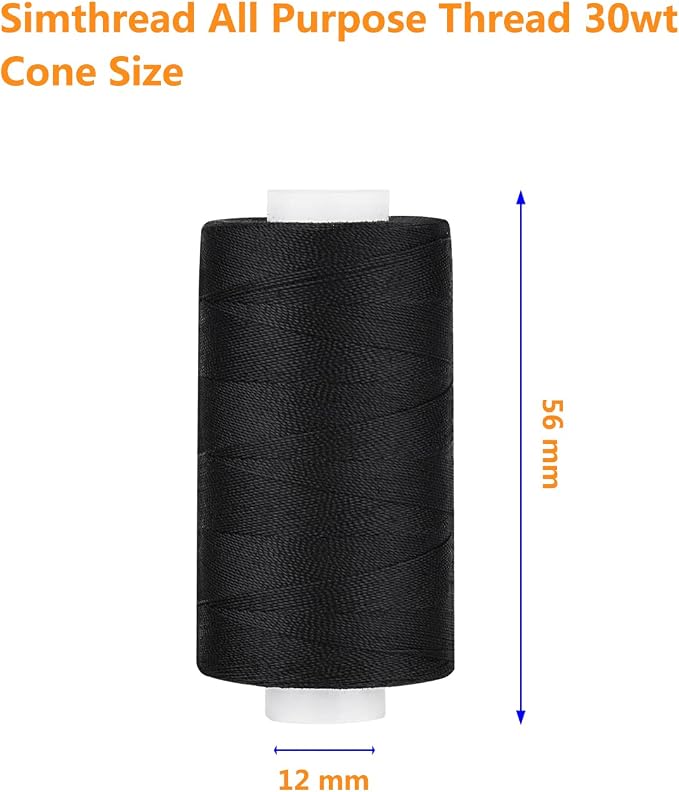 Simthread All Purpose Thread Polyester 400 Yards (2 Black)