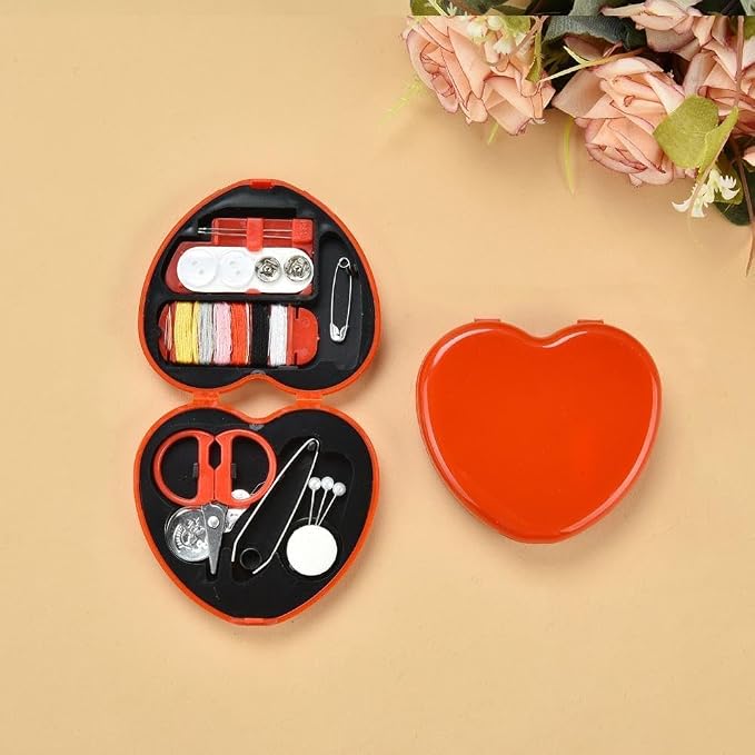 1 Pc Sewing Kit Box, Travel Sewing Kit for Adults, Sewing Tools Household Clothing Fixes Sewing Kit, Portable Mini Sewing Kit, Sewing Thread Accessories, Basic Sewing Supplies Accessories (Pink)