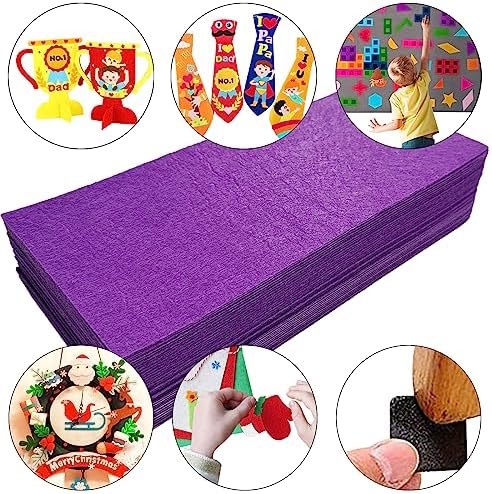 Jtnohx Self Adhesive Felt Sheets Adhesive Backed Felt Fabric Purple 33Pcs
