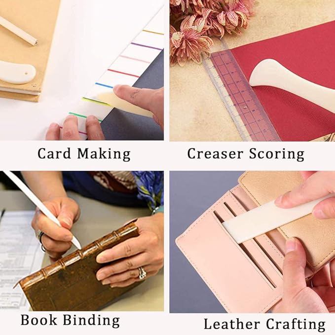 Premium Folder Paper Creaser Set Folding Scoring Burnishing Crafting Scoring Tool for Card Making Leather Cards DIY Handmade Burnishing Bookbinding