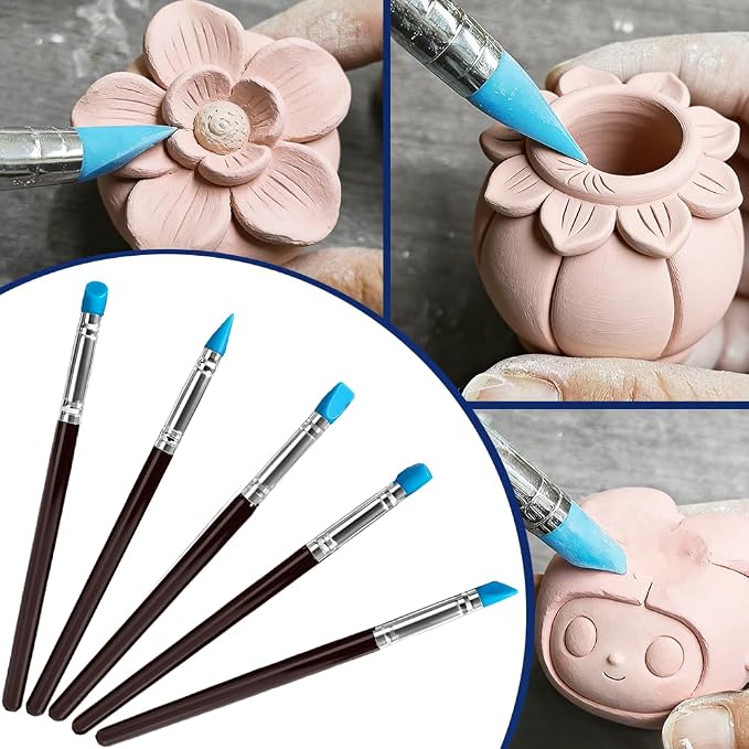 OSBANG Air Dry Clay Glaze and Tools Kit, 100ml Gloss Clear Varnish with 29-Piece Clay Sculpting Set, Protective Top Coat for Polymer Clay and Acrylic Paintings, for Crafting and DIY Projects