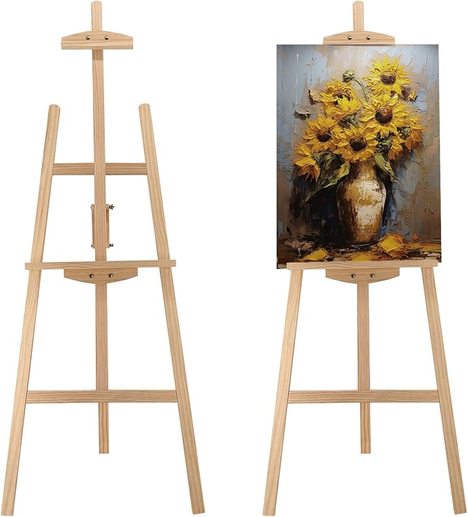 Adjustable Pine Wooden Painting Easel, Art Easel for Display