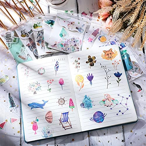 640 Pcs Watercolor Various Theme Stickers for Scrapbook, Warm Style