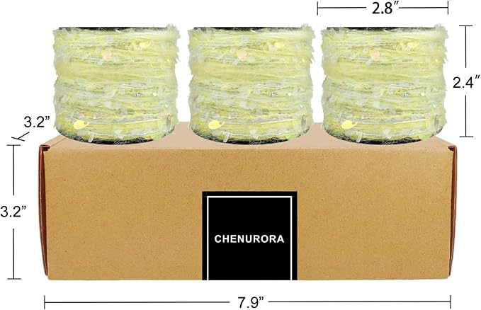 Artisanal Yarn Collection Multifiber Fancy Yarn with Sequins & Iridescent Shimmering Threads for Knitting Crocheting Crafts DIY, Set of 3 Rolls(Pastel Lemon)