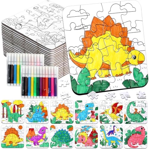 Dinosaur Puzzles for Toddlers 2-4, Dinosaur Crafts DIY Art Activities Toys