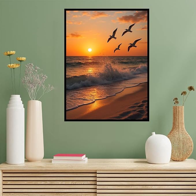 Benjenes Sunset Scenery Diamond Art Kits for Adults, Diamond Painting Kits