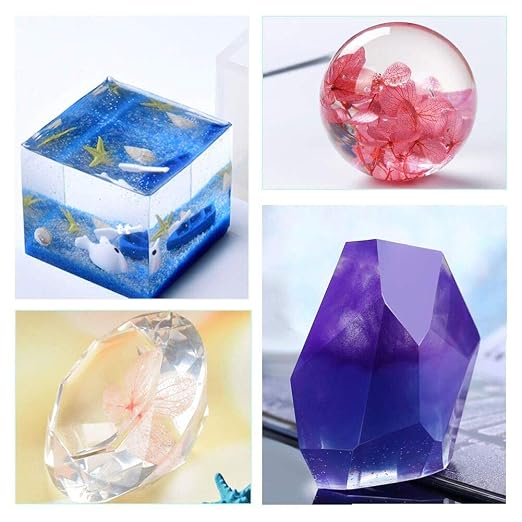 Puduo Epoxy Resin Casting and Coating Kit 32OZ | for Art, Jewelry, Crafts, Bonus 4 pcs Graduated Cups, 3pcs Sticks, 1 Pair Rubber Gloves