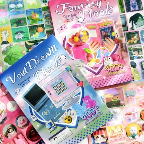2 Pack Y2K Sticker Book Set 60 Sheets 800+ Vintage Aesthetic Stickers