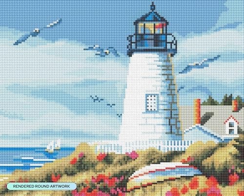 DIAMOND ART CLUB Lighthouse Harbour Diamond Art Kits for Adults