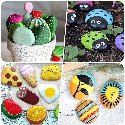 River Rocks for Painting 10 Pcs Extra Large 4.7-6.3 Inch Flat Smooth Painting Stones Craft Rock to Paint for Kids Crafts Painting Bulk