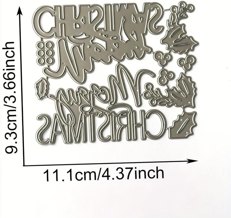 Lapoo Words Cutting Die for Scrapbooking - Durable, Cut Stencils for DIY Scrapbook Photo Album Decorative Paper Card, Card Making Supplies Party Wedding Decorations (Merry Christmas! 4.4 x 3.7 in)