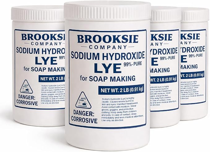 Lye Sodium Hydroxide for Soap Making 8Lb. 99%+ Pure, Caustic Soda, Drain Cleaner and Clog Remover